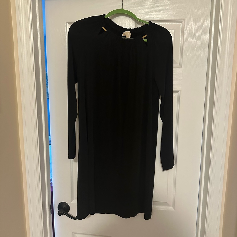Michael Kors Black Sheath Long Sleeve Dress